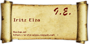 Iritz Elza névjegykártya